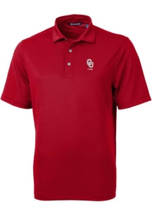Cutter and Buck Oklahoma Sooners Mens Cardinal Alumni Virtue Eco Pique Short Sleeve Polo