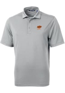 Cutter and Buck Oklahoma State Cowboys Grey Alumni Virtue Eco Pique Big and Tall Polo