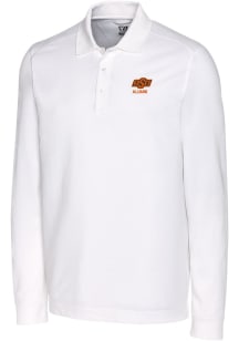 Cutter and Buck Oklahoma State Cowboys Mens White Alumni Advantage Long Sleeve Polo Shirt
