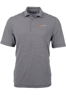 Cutter and Buck Tennessee Volunteers Black Alumni Virtue Eco Pique Stripe Big and Tall Polo
