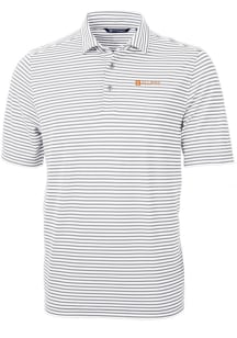 Cutter and Buck Tennessee Volunteers Mens Grey Alumni Virtue Eco Pique Stripe Short Sleeve Polo