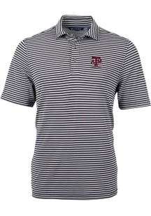 Cutter and Buck Texas A&M Aggies Black Alumni Virtue Eco Pique Stripe Big and Tall Polo