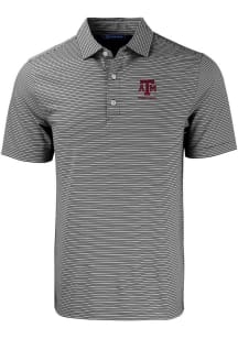 Cutter and Buck Texas A&M Aggies Mens Black Alumni Forge Double Stripe Short Sleeve Polo