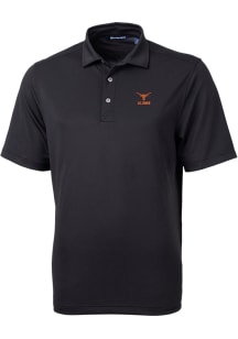 Cutter and Buck Texas Longhorns Black Alumni Virtue Eco Pique Big and Tall Polo