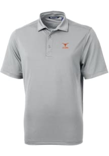 Cutter and Buck Texas Longhorns Grey Alumni Virtue Eco Pique Big and Tall Polo