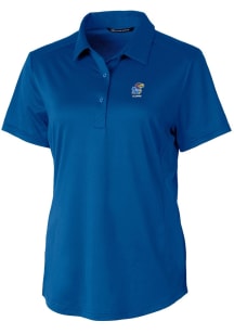 Cutter and Buck Kansas Jayhawks Womens Blue Alumni Prospect Short Sleeve Polo Shirt