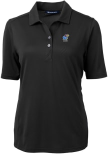 Cutter and Buck Kansas Jayhawks Womens Black Alumni Virtue Eco Pique Short Sleeve Polo Shirt