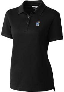 Cutter and Buck Kansas Jayhawks Womens Black Alumni Advantage Short Sleeve Polo Shirt