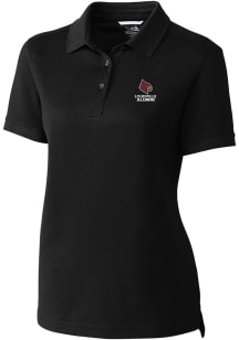 Cutter and Buck Louisville Cardinals Womens Black Alumni Advantage Short Sleeve Polo Shirt