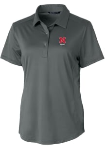 Cutter and Buck Nebraska Cornhuskers Womens Grey Alumni Prospect Short Sleeve Polo Shirt