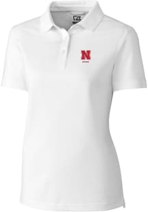 Cutter and Buck Nebraska Cornhuskers Womens White Alumni Advantage Short Sleeve Polo Shirt