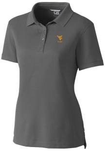 Cutter and Buck West Virginia Mountaineers Womens Grey Alumni Advantage Short Sleeve Polo Shirt