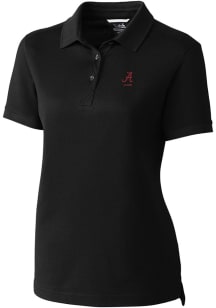 Cutter and Buck Alabama Crimson Tide Womens Black Alumni Advantage Short Sleeve Polo Shirt