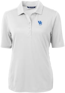 Cutter and Buck Kentucky Wildcats Womens White Alumni Virtue Eco Pique Short Sleeve Polo Shirt
