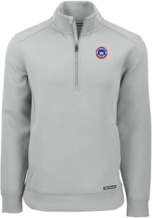 Cutter and Buck South Bend Cubs Mens Grey Roam Long Sleeve Qtr Zip Pullover