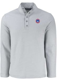 Cutter and Buck South Bend Cubs Mens Grey Hunts Point Long Sleeve Qtr Zip Pullover