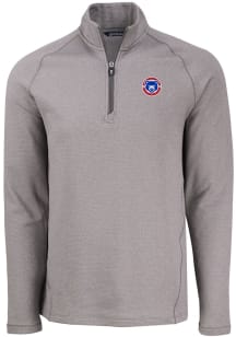 Cutter and Buck South Bend Cubs Mens Grey Pehastin Long Sleeve Qtr Zip Pullover
