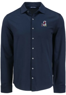 Cutter and Buck Springfield Cardinals Mens Navy Blue Advantage Soft Pique Long Sleeve Dress Shirt