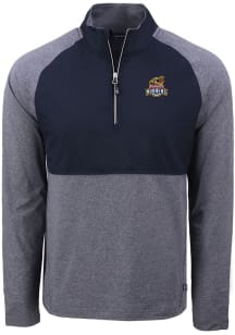 Cutter and Buck Toledo Mud Hens Mens Navy Blue Adapt Eco Hybrid Long Sleeve Qtr Zip Pullover