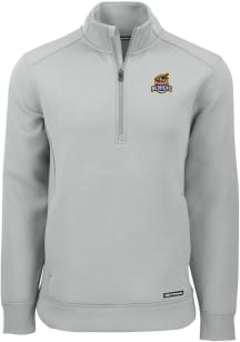 Cutter and Buck Toledo Mud Hens Mens Grey Roam Long Sleeve Qtr Zip Pullover