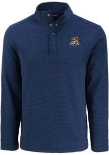 Cutter and Buck Toledo Mud Hens Mens Navy Blue Hunts Point Long Sleeve Qtr Zip Pullover