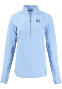 Cutter and Buck Columbus Clippers Womens Blue Pehastin Qtr Zip