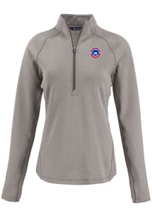 Cutter and Buck South Bend Cubs Womens Grey Pehastin Qtr Zip