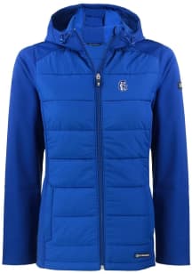 Cutter and Buck Fresno State Bulldogs Womens Blue Evoke Hood Heavy Weight Jacket