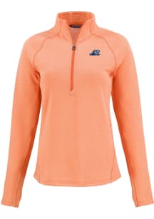 Cutter and Buck West Michigan Whitecaps Womens Orange Pehastin Qtr Zip