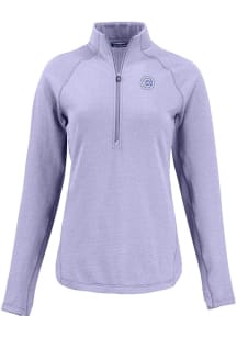 Cutter and Buck Chicago Cubs Womens Pink Mono Pehastin Qtr Zip