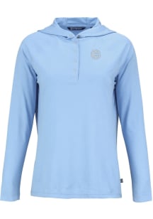 Cutter and Buck Chicago Cubs Womens Blue Mono Coastline Eco Hooded Sweatshirt