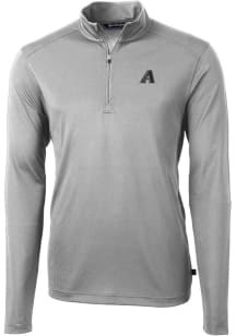 Cutter and Buck Arizona Diamondbacks Mens Grey Mono Virtue Eco Pique Long Sleeve Qtr Zip Pullover