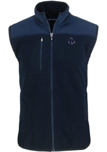 Cutter and Buck Boston Red Sox Big and Tall Navy Blue Mono Cascade Sherpa Design Mens Vest