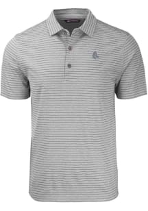 Cutter and Buck Boston Red Sox Mens Grey Mono Forge Stripe Short Sleeve Polo