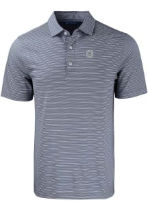 Cutter and Buck Georgetown Hoyas Mens Navy Blue Vault Forge Double Stripe Short Sleeve Polo
