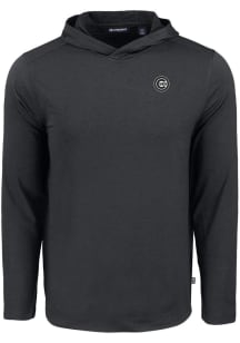 Cutter and Buck Chicago Cubs Mens Black Mono Coastline Eco Long Sleeve Hoodie
