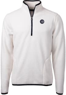 Cutter and Buck Chicago Cubs Mens Grey Mono Cascade Sherpa Long Sleeve Qtr Zip Pullover