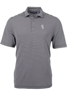 Cutter and Buck Chicago White Sox Mens Black Mono Virtue Eco Pique Stripe Short Sleeve Polo
