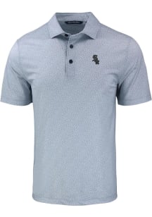 Cutter and Buck Chicago White Sox Mens Grey Mono Pike Pebble Short Sleeve Polo
