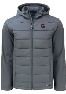 Cutter and Buck Gonzaga Bulldogs Mens Grey Vault Evoke Hood Big and Tall Lined Jacket