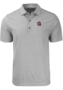 Cutter and Buck Gonzaga Bulldogs Mens Grey Vault Forge Stripe Short Sleeve Polo