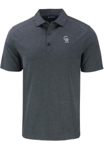 Cutter and Buck Colorado Rockies Mens Black Mono Forge Recycled Short Sleeve Polo