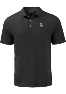 Cutter and Buck Colorado Rockies Mens Black Mono Coastline Eco Short Sleeve Polo