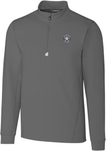 Cutter and Buck Houston Astros Mens Grey Mono Traverse Big and Tall Qtr Zip