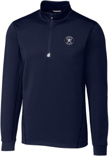 Cutter and Buck Houston Astros Mens Navy Blue Mono Traverse Big and Tall Qtr Zip