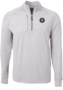 Cutter and Buck Houston Astros Mens Grey Mono Adapt Eco Knit Big and Tall Qtr Zip