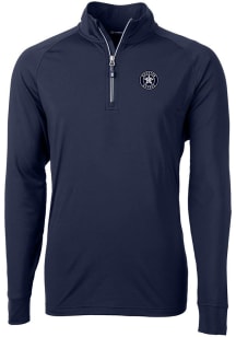 Cutter and Buck Houston Astros Mens Navy Blue Mono Adapt Eco Big and Tall Qtr Zip