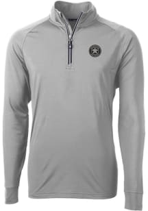 Cutter and Buck Houston Astros Mens Grey Mono Adapt Eco Big and Tall Qtr Zip
