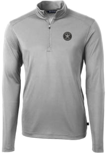 Cutter and Buck Houston Astros Mens Grey Mono Virtue Eco Pique Big and Tall Qtr Zip