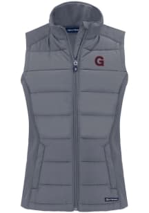 Cutter and Buck Gonzaga Bulldogs Womens Grey Vault Evoke Vest